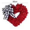 Decorative Flowers Door Hanging Wreath Easy Clean Valentines Day Decoration Heart Shaped Exquisite For Holiday