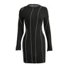 Casual Dresses Fashion Women'S Round Neck Short Dress Flared Sleeves Ribbed Slim Fit Long Sleeve For A Sexy And Chic Look Autumn