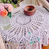 Table Cloth Handmade Crochet Vintage Lace Tablecloth Embossed Round Placemat Kitchen Dining Cover Mat Pad Home Decoration