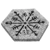 Oreiller 4 pièces sous-verres gris napperons pour noël hexagone fournitures de noël tissu flocon de neige Table dîner tasse maison anti-dérapant