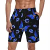 Mäns shorts baddräkt Elegant fjäril Gym Summer Purple and Blue Beach Short Pants Man Printed Sports Fitness Swimming Trunks