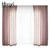 Luxury Solid Tulle gardiner för sovrum tjockt ren vardagsrum modern dekoration fönster pinks flickor voiles gardin 240321