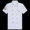 Koch Uniform Ärmel Unisex Frauen Hemden Mantel Kurze Stickerei für Chef Männer Service Lebensmittel Bäckerei Jacke Hotel Restaurant Kellner 23AL #