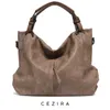Marka Cezira duże skórzane torebki damskie Wysoka jakość żeńskie pu hobos torby na ramię solidne kieszonkowe panie torby komunikatorowe 240326