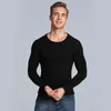 Sous-vêtement thermique en polaire pour hommes, ensembles de sport longs, épais, col rond, costume chaud, automne hiver 2024