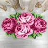 Carpets Top Quality Pink Rose Rug Hand Woven Flowers Carpet Doormat Floor Mat For Living Room Bedroom Bathroom 110 70CM