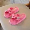 Sandali Ragazze Estate Scivolo per bambini Moda Cristallo Coniglio Scarpe da spiaggia Morbida suola spessa Punta aperta Scivolo esterno antiscivolo per bambini Q240330