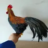 Garden Decorations Simulation Black Chicken Model Foam&feather Long Tail Decoration Gift About 45cm D0480