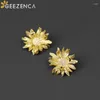 أقراط مسمار Geezenca 925 Sterling Silver 5A زورون زورون للمرأة الجمالية Gerbera Daisy Chic Condring 2024 Party Gift