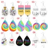 Dangle Lustre Nouvelle Mode Mignon Imprimé Crayon Arc-En-Ciel Couleur Boucle D'oreille En Cuir J'aime Musique Art Boucles D'oreilles Enseignant Étudiants A Dhsvk