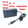 12.6V 16.8V 2A 21V 25V 1A 18650 Chargeur de batterie au lithium DC 5.5 * 2.1-2,5 mm pour 3S 4S 5S 6S 12V à 25V Tournevis à usage de la batterie