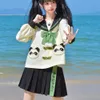 Śliczne przedszkole jk mundurem panda luźne marynarz garnitur szkolny mundur szkolny kobiety japońskie fi 16dd#