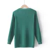 new Autumn Winter Plus Size Knit Tops For Women Large Lg Sleeve Slim Elastic Green V-neck Cardigan Sweater 3XL 4XL 5XL 6XL W9QY#