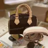 Lyxdesigner Speedy Nano 20 axelväska Kvinnlig läderkoppling Pochette Handväska Högkvalitativ Purses Women Famous Brand Tote Crossbody Bags Wallet M46222 med låda