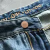 Jeans pour hommes Style américain rétro High Street Casual Taper déchiré Baggy taille moyenne coton lavé bleu Denim pantalon mode