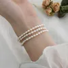 ASHIQI Echte natuurlijke zoetwaterparel armband 925 zilveren kraal elastisch touw sieraden mode vrouwen 240319