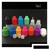 Packing Bottles Wholesale Packing Bottles Colorf Pe Dropper L 5Ml 10Ml 15Ml 20Ml 30Ml 50Ml Needle Tips With Color Childproof Cap Sharp Dhvdk