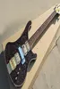 4 Strings Dark Brown Electric Bass Guitar with Engraving Pattern4 PickupsGold Hardwares9295799