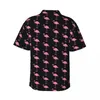 Camicie casual da uomo Divertenti uccelli Stampa Camicia hawaiana Maschile Spiaggia Fenicotteri rosa Manica corta Harajuku Grafica Vintage Camicette oversize