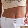 Belly Chains Boho Simple Star Zircon midjebältet Body Chain for Women Summer Beach Bikinis Rave Festival Y2K Accessories Gif Dhgarden Dhwak