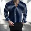 Camicie casual da uomo Camicia formale Bottoni bavero Bianco e nero Rosso Manica lunga Colletto a righe Abbigliamento da lavoro da sposa Taglia grande 6XL