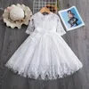 Robes de filles robe de fête de Noël enfants pour l'hiver à manches longues fleur broderie robes enfants année costume drop livraison bébé ma dh5jw