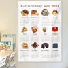 Tapestries 2024 Wall Calendar 12 Months Large Soft Washable Living Room Bedroom Hanging Tapestry Backdrop Decoration Cloth