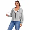 Plus -storlek Spring Autumn Casual Jacket Coat Women LG Sleeve Zip genom överdimensionerad utkläder hoodie stor storlek Cardigan 6xl 7xl 8xl j8lt#
