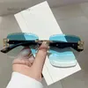 نظارة شمسية Kammpt Rimless Vintage Sunglasses 2024 وصول جديد مربع العدسات المحيطية العدسات النساء ظلال الفاخرة تصميم العلامة التجارية العصرية eyewearl2403