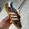 Designer Wales Bonner Sneakers New 2024 CO-MARRED SAMBANOTITLE Animal Hair Retro German Training Casual Leopard Men and Women Par Sports Board Shoes