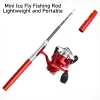Canne à pêche télescopique en verre Portable en forme de Mini stylo de poche de 1M, avec moulinet Spinning, Kit Combo Pesca Bass