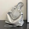 Umhängetaschen Frauen totentieren Falten -Draw -String -Mode personalisierte Feste Farbe PU Leder einfache Mädchen Bag Handtasche