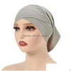 Beanie/Skull Caps Soft Underscarf Cross Elastic Inner Hat Jeresy Cotton Muslim Hijab Tube Bone Bonet Cap Islam Arabic Turban Dhgarden Dhkac