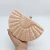 shell Bags For Women Semi-circle Acrylic Evening Dred Clutch Chain Crossbody Bag Wedding Party Pearlscent Luxury Ladies Purse X5Wa#