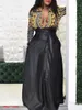 lw Plus Size skirt Faux Leather High Waist Belt Design Skirt Women Spring Summer Umbrella Skirt Fis Y2k Female maxi dr q3kx#