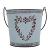 Vases Rustic Galvanized Metal Flower Vase With Handle French Style Bucket Tin Table Centerpiece Home Decor ( Grey )