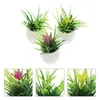 Dekoratif çiçekler 3pcs minyatür saksı mini ev dekor bonsai bitkileri rastgele stil