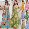 2023 Womens New Bohemian Print Dress Sexy V-neck Sling