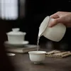 Чашки, блюдца, матовая отделка, толстая белая керамическая чашка, диспенсер для чая Cha Hai, набор аксессуаров, простой и элегантный