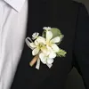 男性のための結婚式のコルセージとブートニエール新郎の絹のローズboutniere butthole人工frsブーケコサージュブローチピン＃