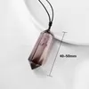 Chains Natural Chakra Stone Crystal Pendants Prism Hexagonal Smoky Quartz Tea Double Point Healing Necklace