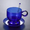 Copos de vinho copos de café gelado para e vidro de chá conjunto de pires colorido nórdico bonito drinkware espresso