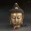 Figurines décoratives TOP Collection # maison bureau bouddhisme Art-vieux Vintage chine argent Figure de Bouddha Sculpture CHAN Statue