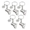 Kitchen Storage 5 Pack Ice Skates Snowflake Keychain Gift 3D Skating Skate Shoe Key Ring For Winter