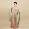Chinês antigo traje de dança tradicional ópera streamer hanfu chiff lg xale palco desempenho dança seda ribb e9j6 #
