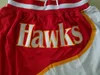 Mens''atlanta''hawks''authentic Shorts basket retro nät broderade casual atletiska gymnal team shorts
