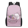 Sacs Dessin animé coréen molang 3D modèle sac d'école pour enfants filles garçons décontracté livre sacs enfants sac à dos garçons filles cartables sac à dos