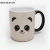 Tasses créatives mignonnes panda motif rond transfert thermique Changement de couleur à une seule couche tasse tasse de bureau à la maison barreau de tas de thé cadeau