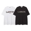 Langfans Lanvin Produkt prosty haft przemysłu ciężkiego Cheng yis sama koszulka z krótkim rękawem