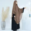 Roupas étnicas Extra Long Chiffon Khimar Mulheres Muçulmanas 2 Camadas Véus Islâmico Dubai Turco Hijab Niqab Jilbab Ramadan Eid No Dress Dr Dhxzq